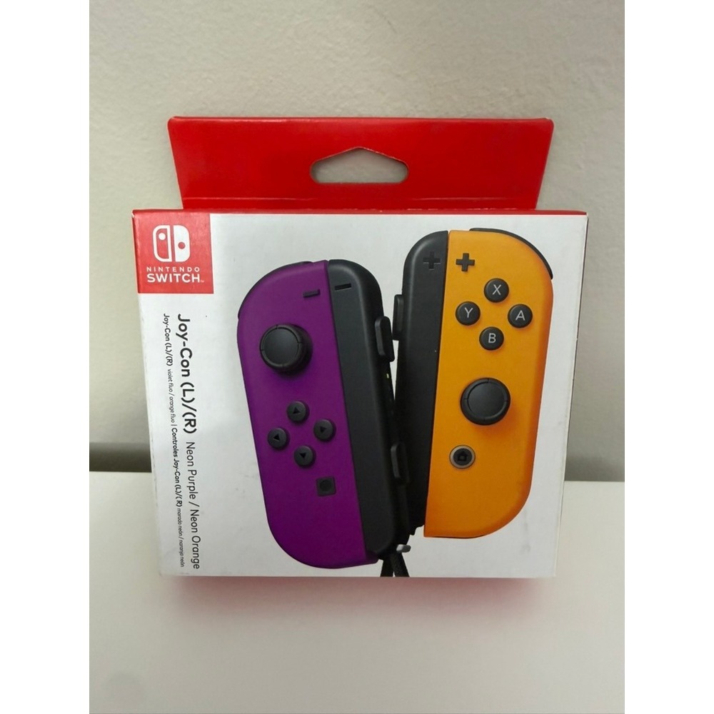 Nintendo Switch Joy-Con Pair Neon Purple Neon Orange Controllers NWT